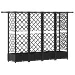 vidaXL Vyvýšený záhon s mriežkou a strechou Čierna 202,5 x 40 x 121 cm – Obrázok 5