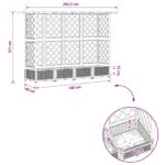 vidaXL Vyvýšený záhon s mriežkou a strechou Čierna 202,5 x 40 x 121 cm – Obrázok 8