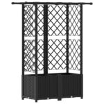 vidaXL Vyvýšený záhon s mriežkou a strechou Čierna 124 x 40 x 136 cm – Obrázok 2