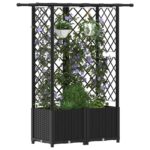 vidaXL Vyvýšený záhon s mriežkou a strechou Čierna 124 x 40 x 136 cm – Obrázok 3