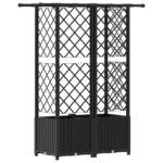 vidaXL Vyvýšený záhon s mriežkou a strechou Čierna 124 x 40 x 136 cm – Obrázok 5