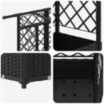 vidaXL Vyvýšený záhon s mriežkou a strechou Čierna 124 x 40 x 136 cm – Obrázok 6