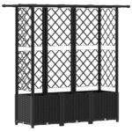 vidaXL Vyvýšený záhon s mriežkou a strechou Čierna 163,5 x 40 x 136 cm – Obrázok 2