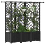 vidaXL Vyvýšený záhon s mriežkou a strechou Čierna 163,5 x 40 x 136 cm – Obrázok 3