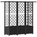 vidaXL Vyvýšený záhon s mriežkou a strechou Čierna 163,5 x 40 x 136 cm – Obrázok 5