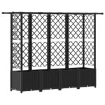 vidaXL Vyvýšený záhon s mriežkou a strechou Čierna 202 x 40 x 136 cm – Obrázok 2
