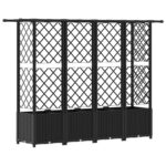 vidaXL Vyvýšený záhon s mriežkou a strechou Čierna 202 x 40 x 136 cm – Obrázok 5
