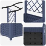 vidaXL Vyvýšený záhon s mriežkou a strechou Sivá 207 x 40 x 123 cm PP – Obrázok 6