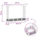 vidaXL Vyvýšený záhon s mriežkou a strechou Sivá 207 x 40 x 123 cm PP – Obrázok 8