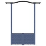 vidaXL Vyvýšený záhon s mriežkou a strechou Sivá 125 x 40 x 138 cm PP – Obrázok 4