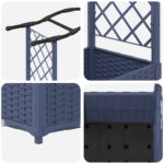 vidaXL Vyvýšený záhon s mriežkou a strechou Sivá 125 x 40 x 138 cm PP – Obrázok 6