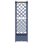 vidaXL Vyvýšený záhon s mriežkou a strechou Biely 124 x 40 x 123 cm PP – Obrázok 4