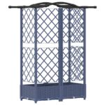 vidaXL Vyvýšený záhon s mriežkou a strechou Biely 124 x 40 x 123 cm PP – Obrázok 5