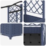 vidaXL Vyvýšený záhon s mriežkou a strechou Biely 124 x 40 x 123 cm PP – Obrázok 6