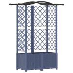 vidaXL Vyvýšený záhon s mriežkou a strechou Biely 122 x 40 x 138 cm PP – Obrázok 2
