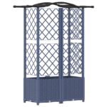 vidaXL Vyvýšený záhon s mriežkou a strechou Biely 122 x 40 x 138 cm PP – Obrázok 5