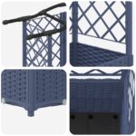 vidaXL Vyvýšený záhon s mriežkou a strechou Biely 122 x 40 x 138 cm PP – Obrázok 6