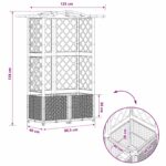 vidaXL Vyvýšený záhon s mriežkou a strechou Biely 122 x 40 x 138 cm PP – Obrázok 8