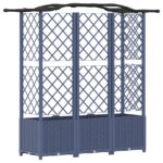 vidaXL Vyvýšený záhon s mriežkou a strechou Biely 163 x 40 x 138 cm PP – Obrázok 5