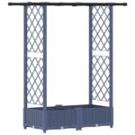 vidaXL Vyvýšený záhon s mriežkou a strechou Sivá 122,5 x 40 x 121 cm – Obrázok 2