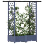 vidaXL Vyvýšený záhon s mriežkou a strechou Sivá 122,5 x 40 x 121 cm – Obrázok 3
