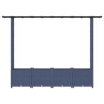 vidaXL Vyvýšený záhon s mriežkou a strechou Sivá 203 x 40 x 136 cm PP – Obrázok 4