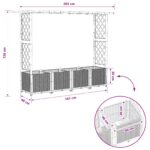 vidaXL Vyvýšený záhon s mriežkou a strechou Sivá 203 x 40 x 136 cm PP – Obrázok 8