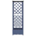 vidaXL Vyvýšený záhon s mriežkou a strechou Sivá 124 x 40 x 121 cm PP – Obrázok 4