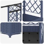 vidaXL Vyvýšený záhon s mriežkou a strechou Sivá 124 x 40 x 121 cm PP – Obrázok 6