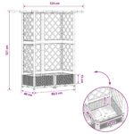 vidaXL Vyvýšený záhon s mriežkou a strechou Sivá 124 x 40 x 121 cm PP – Obrázok 8