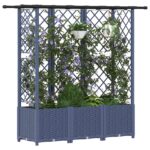 vidaXL Vyvýšený záhon s mriežkou a strechou Sivá 163,5 x 40 x 136 cm – Obrázok 3
