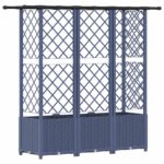 vidaXL Vyvýšený záhon s mriežkou a strechou Sivá 163,5 x 40 x 136 cm – Obrázok 5