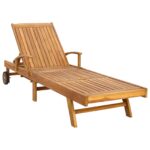 vidaXL Ležadlo s vankúšom 100% polyester a masívny teak – Obrázok 3