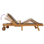 vidaXL Ležadlo s vankúšom 100% polyester a masívny teak – Obrázok 9