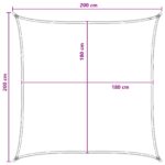 vidaXL Plachta na tienenie Antracitová a biela 2 x 2 m HDPE – Obrázok 8