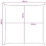 vidaXL Plachta na tienenie Antracitová a biela 5 x 5 m HDPE – Obrázok 8