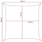 vidaXL Plachta na tienenie Žltá a biela 2,5 x 2,5 m HDPE – Obrázok 8