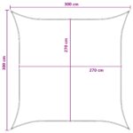 vidaXL Plachta na tienenie Žltá a biela 3 x 3 m HDPE – Obrázok 8