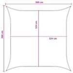 vidaXL Plachta na tienenie Žltá a biela 3,6 x 3,6 m HDPE – Obrázok 8