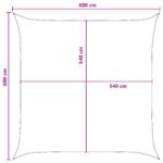vidaXL Plachta na tienenie Žltá a biela 6 x 6 m HDPE – Obrázok 8
