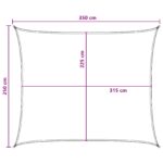 vidaXL Plachta na tienenie Žltá a biela 2,5 x 3,5 m HDPE – Obrázok 8