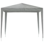 vidaXL Párty stan 250 x 250 x 240 cm Svetlosivá PE a oceľ – Obrázok 3