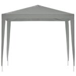 vidaXL Párty stan 250 x 250 x 240 cm Svetlosivá PE a oceľ – Obrázok 4