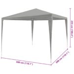 vidaXL Párty stan Svetlosivá 300 x 300 x 255 cm PE a oceľ – Obrázok 7