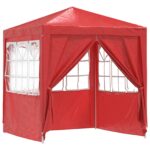 vidaXL Párty stan Červená 200 x 200 x 240 cm PE a oceľ – Obrázok 2