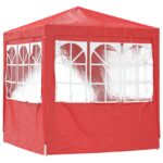 vidaXL Párty stan Červená 200 x 200 x 240 cm PE a oceľ – Obrázok 6