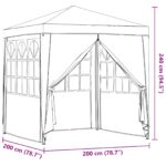 vidaXL Párty stan Svetlosivá 200 x 200 x 240 cm PE a oceľ – Obrázok 11
