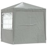 vidaXL Párty stan Svetlosivá 200 x 200 x 240 cm PE a oceľ – Obrázok 3