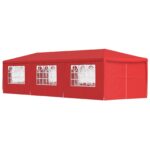 vidaXL Párty stan 900 x 300 x 255 cm Červená PE a oceľ