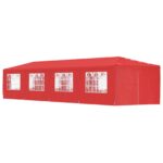vidaXL Párty stan 1200 x 300 x 255 cm Červená PE a oceľ